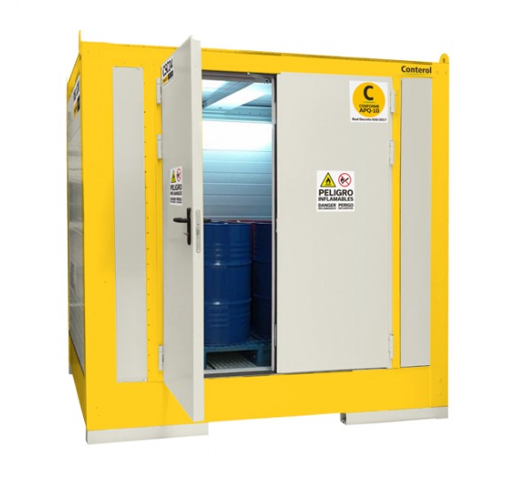 Compact containers for drums and IBCs